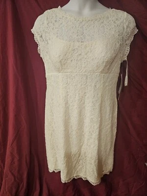 NWT David's Bridal DB Studio Women's White Lace Wedding Beach Formal Dress Sz 14 - Image 1 of 4