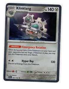 Pokemon Stellar Crown 101/142 Klinklang Cosmos Holo Exclusivo - Imagen 1 de 1