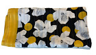 Vintage Italian scarf women's black white gold floral 30 x 30 square polyester