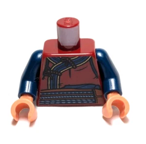 Lego - Minifigure Torso - Dark Red / Blue, Robe, Tan Hands, Belt - Picture 1 of 2