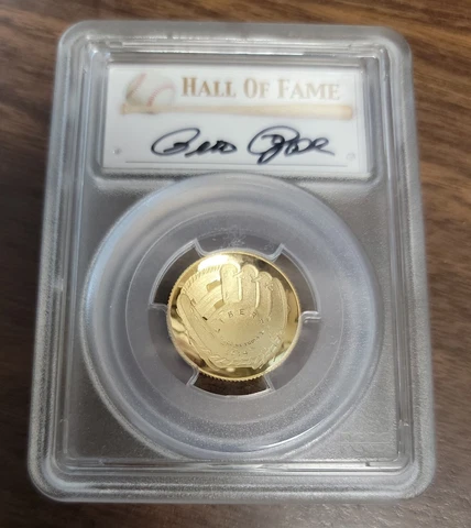 2014 W Baseball HOF Proof Comm Gold $5 Dollar "Pete Rose" Signed  PCGS PR70 DCAM Cover
