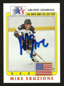 1983 Topps Greatest Oylmpians Mike Eruzione Autographed Card USA