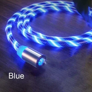 LED 3 in 1 Charger Cable Lead For Apple iPhone iPad/TypeC/Micro Magnetic 1M 2M - Picture 1 of 17