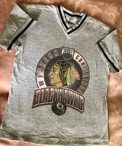 BOYS SIZE 10-12 SHORT SL. Chicago Blackhawks Western Conference T- shirt - Picture 1 of 3