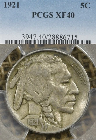 1921 5C PCGS XF40 Buffalo Nickel Cover