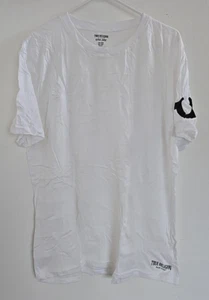 True Religion White Tshirt black logo Men's Size XL - Picture 1 of 9