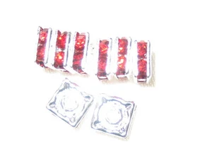20 cuentas cuadradas Swarovski 6x6 mm plata/Siam SQ619 - Imagen 1 de 1