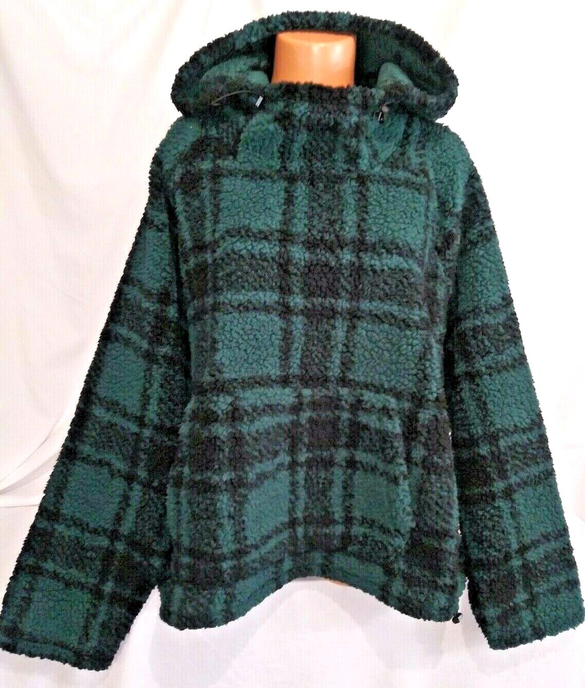 pink sherpa funnel neck pullover