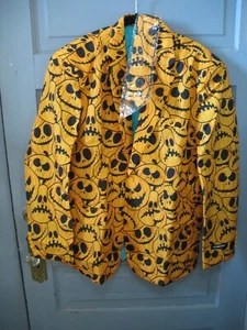 NIP New Suitmeister Jack-O-Lantern Pumpkin Blazer & Tie Halloween Orange Men XL - Imagen 1 de 10