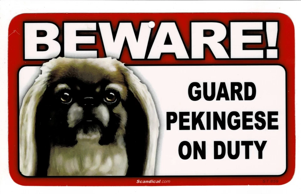 CUIDADO CON EL LETRERO LAMINADO RECTANGULAR PERRO/MASCOTA PEKINGÉS. ENVÍO COMBINADO. Foto 1 de 1