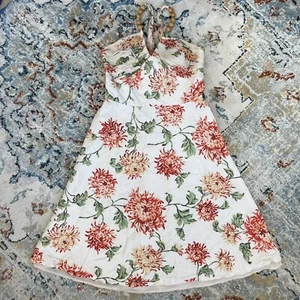 Donna Ricco Vintage Silk Floral Halter Dress 8 - Picture 1 of 7