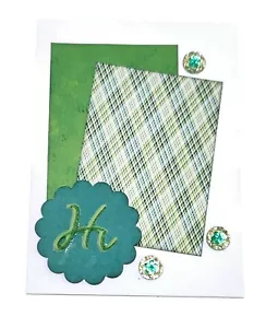 Biglietto di auguri HELLO - Ciao in Verde - fatto a mano formato A2 per ogni occasione saldi - Foto 1 di 2