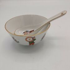Vintage Bowl with the spoon Chinese Decorative 