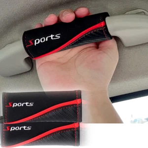 2PCS Car Accessories Handles Gloves Protection Suede Roof Armrest Handle Cover - Foto 1 di 12
