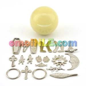 HERRAMIENTAS DE ODDUA ODUWA UTENSILI PER ODUA SET COMPLETO CON BOLA COLOR MARFIL - Foto 1 di 4