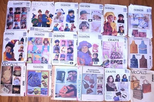 McCalls Craft Sewing Patterns Kids & Adult Hats & Handbags Totes Purses U-Choose - Picture 1 of 50