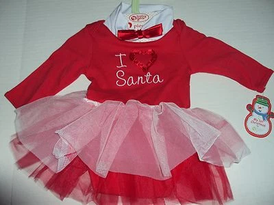 Body Baby Gear My First Christmas Santa con tutú 6-9 meses I Love Santa Foto 1 de 4