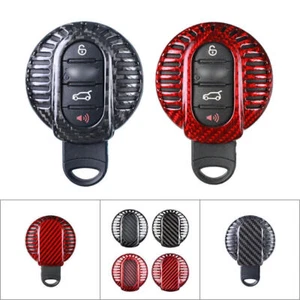 Carbon Fiber Remote Key Cover Case fit BMW Mini F54 F56 F55 F57 F60 Black/red - Picture 1 of 11