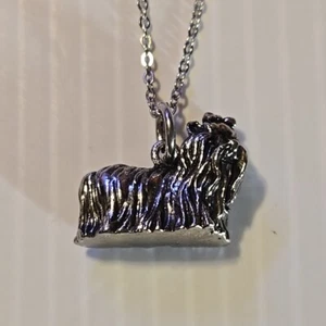 YORKIE YORKSHIRE DOG BREED Pendant Charm / 20" STAINLESS STEEL NECKLACE - Picture 1 of 7