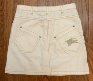 Authentic Burberry White Jean/Denim Skirt~Girls Size 8 - Picture 1 of 5