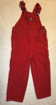 Mono de Pana OshKosh B'gosh De Colección 5T Niño Pequeño Hecho en EE. UU. Botones Vestbak Foto 1 de 4