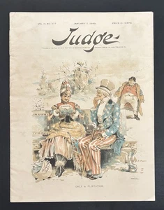 JUDGE MAGAZINE JANUARY 5, 1889 - HUMOR & SATIRE - GREAT ILLUSTRATIONS - Picture 1 of 9