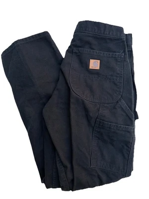 Y2K Carhartt Carpenter Pants 31x30 Canvas B11 Black Great Condition - Image 1 of 4
