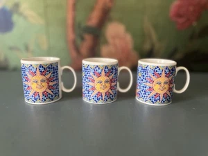 Trio of Studio Nova Celestial Whimsical Sun 2.5” Mini Mugs - Picture 1 of 13