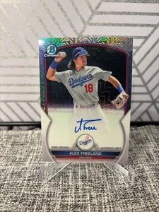 ALEX FREELAND 2023 Bowman Chrome Mega Box Mojo AUTO Dodgers - Foto 1 di 2