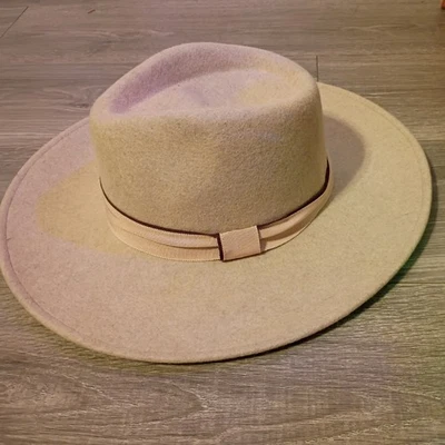 Wms/mns Femsee Fedora Beige Lana Ala Ancha Sombrero con Cepillo Talla M Nuevo con Etiquetas Foto 1 de 4