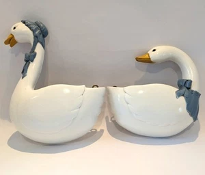 Vintage HOMCO Burwood Duck Wall Pockets Goose Home Interiors 1980s - Picture 1 of 14