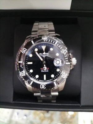 АВТОМАТИЧЕСКИЙ ЧЕРНЫЙ ЦИФЕРБЛАТ ELYSEE OCEAN PRO 200 М ВОДОНЕПРОНИЦАЕМЫЙ, ПЯТНА/СТАЛЬНОЙ РЕМЕШОК. - Изображение 1 из 4