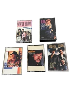 Mix Lot 5 Cassette Country Music Reba Brooks&Dunn Montgomery Rabbitt Sawyer Brow - Picture 1 of 12