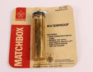 Vintage New in Pakage Official BSA Boy Scouts Metal Matchbox Waterproof No. 1030 - Picture 1 of 5