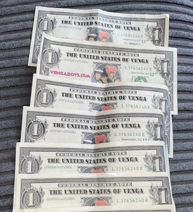 6 X Vengaboys One Dollar collectors Note - GENUINE from Vengaboys concert - Picture 1 of 10