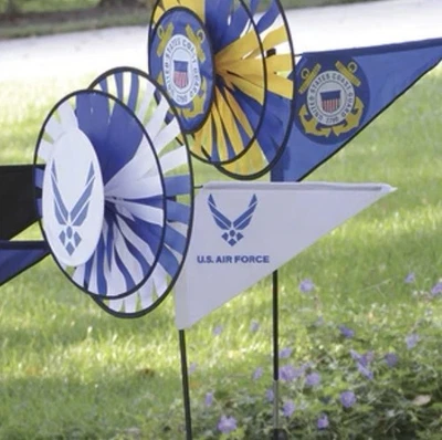 U.S. Air Force Military Triple Spinner Wind Garden Patriotic Decor - Image 1 of 4