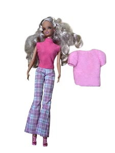 Jakks Pacific Blonde Doll Pretty Pink Plaid Pants, Sweater Barbie Size/style - Picture 1 of 10