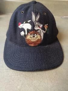 De colección Acme Clothing 1991 Looney Tunes Bugs TAZ Piolín Negro Lana Snapback Sombrero  - Imagen 1 de 6