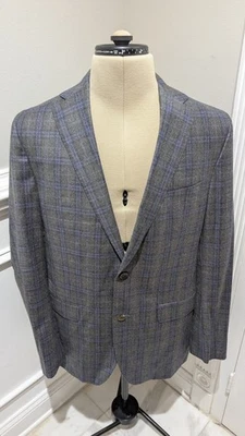 Jack Victor Arnold серый и фиолетовый клетку шерсти Sport пальто Blazer мужской размер 41 L - Изображение 1 из 4
