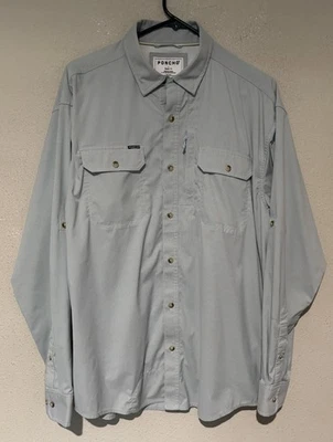 Рубашка пончо на пуговицах мужская большая стандартного покроя Tech с магнитными карманами Hh24 - Изображение 1 из 4