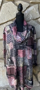 Top túnica informal Onque 3X multicolor fácil cuidado tejido capucha cuello excelente - Imagen 1 de 13