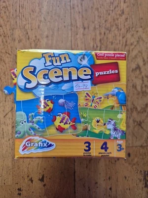 Fun Scene Puzzles 3x 4 piece jigsaw puzzle ANIMAL animals fish Jigsaws puzzles - Image 1 of 4