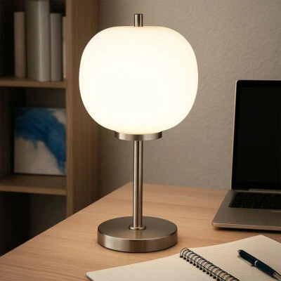 Lampada Da Tavolo Lampada Da Notte Lampada Da Camera Sfera Di Vetro H 45 Cm - Immagine 1 di 4