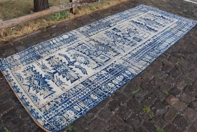 Vintage Handmade Turkish Oushak Hallway Runner Rug , 9'11"x4' - Image 1 of 4