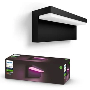 Philips Hue White & Colour Ambiance Nyro LED Smart Outdoor Black Wall Light - Picture 1 of 7
