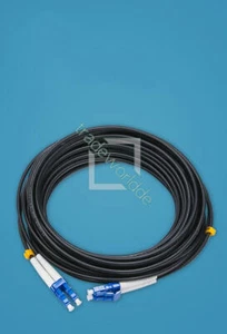 50M Black Armored Fiber Cable LC-LC UPC SM 9/125 Duplex Fiber Optic Patch Cord - Afbeelding 1 van 1