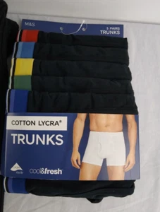 M & S 5 Pack Cotton Lycra Trunks S NWT - Picture 1 of 1