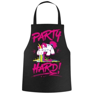 Grillschürze Sprüche Party Hard unicorns pink festival Einhorn kotzen geschenk - Bild 1 von 2