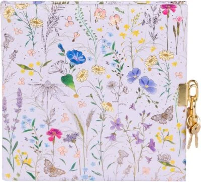 Goldbuch Tagebuch mit Schloss Summer Meadow lilac 16,5x16,5 cm 96 weiße Seiten - Bild 1 von 4