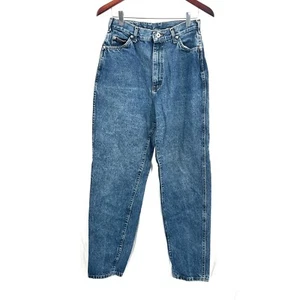 Vintage Años 80 90 Lee Cintura Alta Mamá Jeans Bolsos Pierna Cónica Lavado Oscuro 12 28 - Imagen 1 de 10